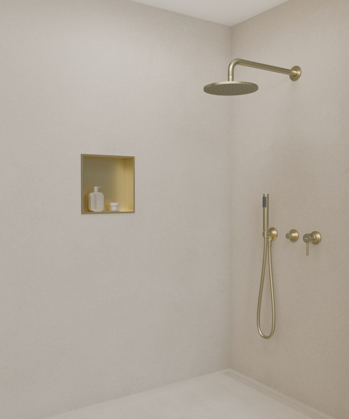 Nicchia bagno incasso - Dorato spazzolato