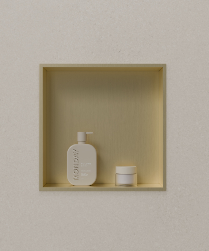 Nicchia bagno incasso - Dorato spazzolato