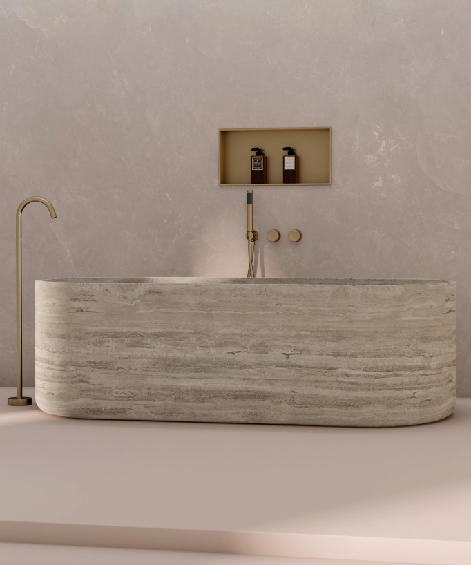 Nicchia da parete per bagno in acciaio inossidabile - Bronzo