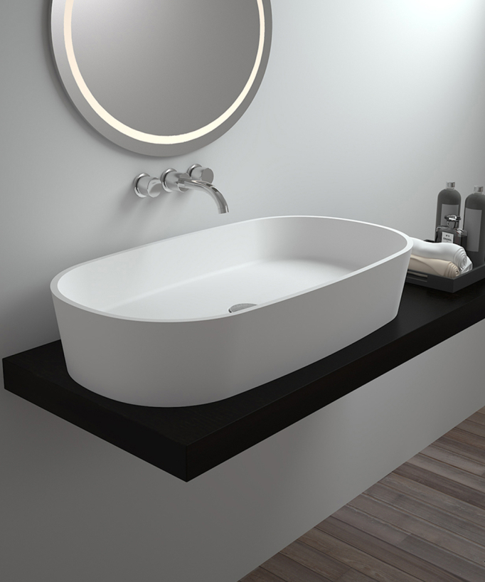 Lavabo da appoggio in solid surface Bianco opaco - Ouesso