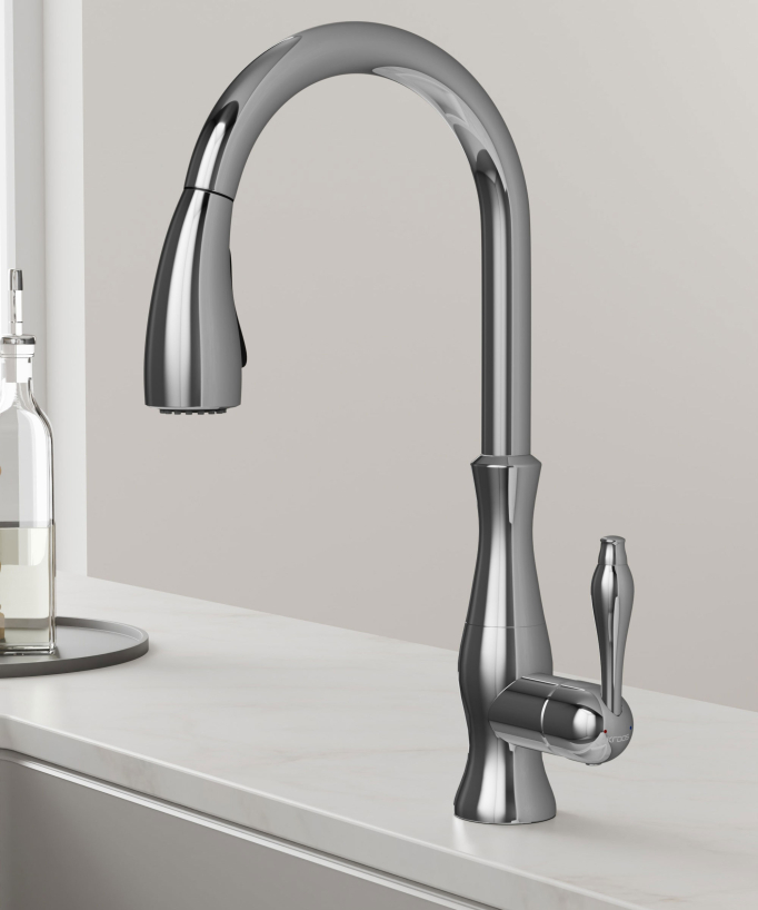 Miscelatore cucina moderno con doccetta e tubo estraibile - cromato