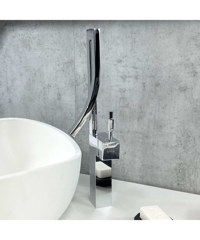 Miscelatore lavabo bagno in ottone cromato