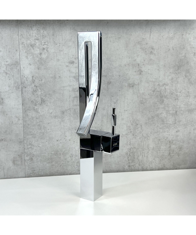 Miscelatore lavabo bagno in ottone cromato