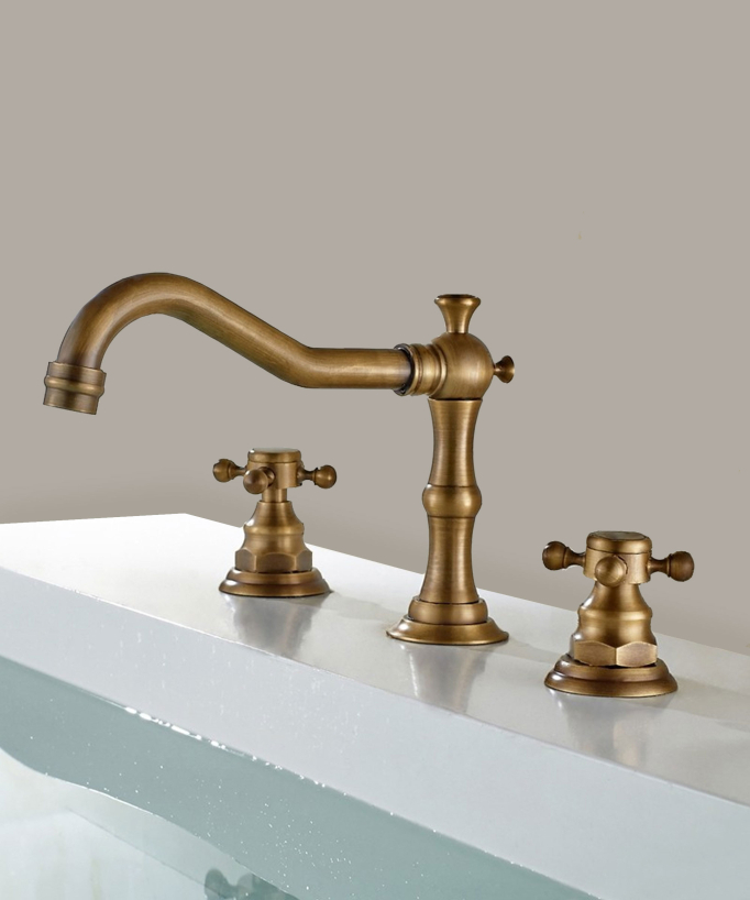 Rubinetto lavabo a ponte in ottone - Rome - small