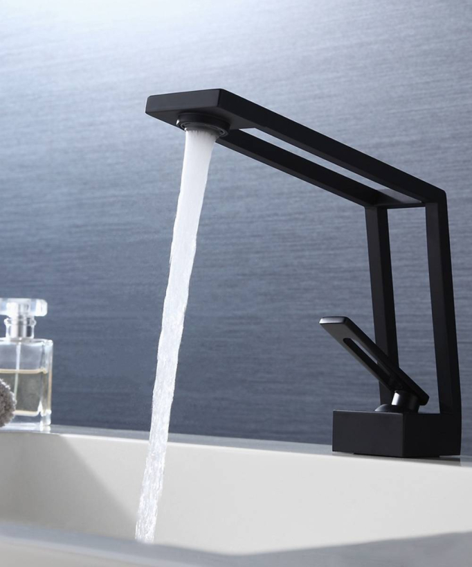 Miscelatore lavabo design - Nero opaco