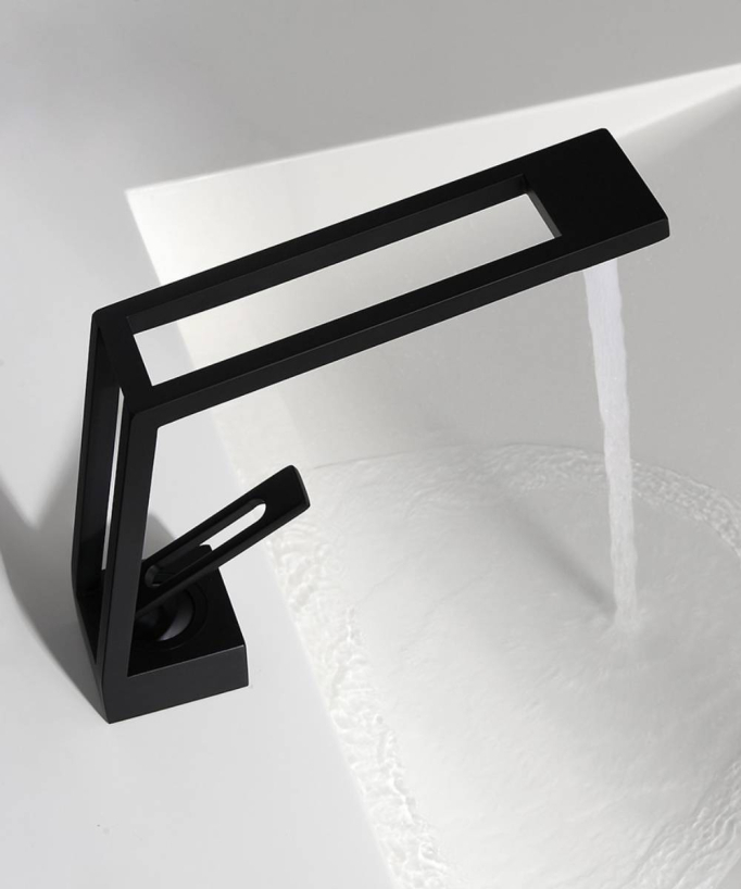 Miscelatore lavabo design - Nero opaco