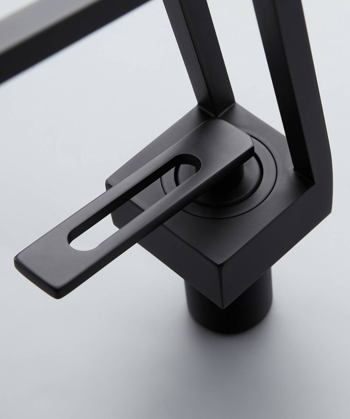 Miscelatore lavabo design - Nero opaco
