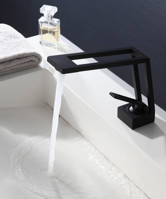 Miscelatore lavabo design - Nero opaco