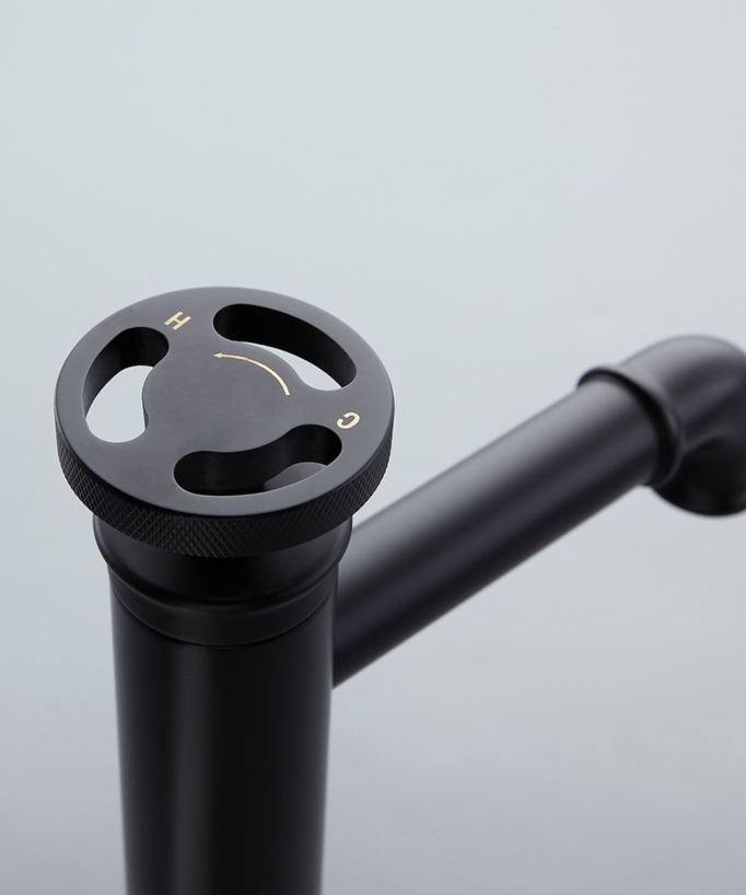 Miscelatore lavabo stile industriale - Nero