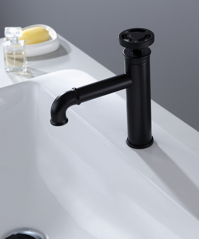 Miscelatore lavabo stile industriale - Nero