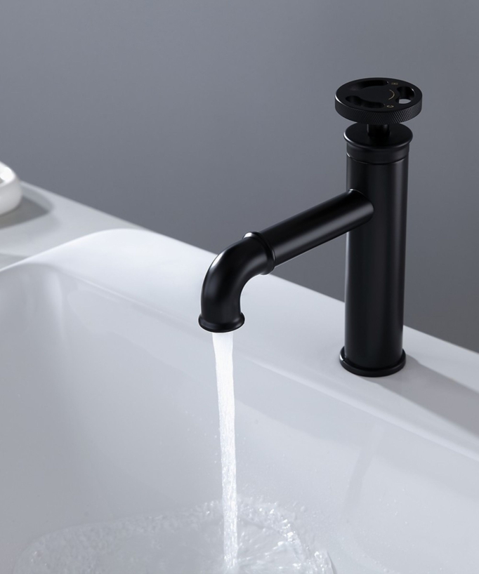 Miscelatore lavabo stile industriale - Nero