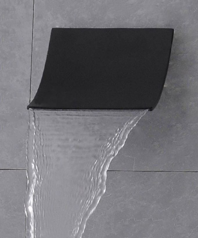 Colonna doccia a incasso nera - Funzione cascata e rubinetteria meccanica