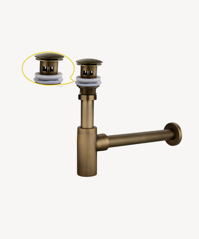 Sifone lavabo cilindrico in ottone