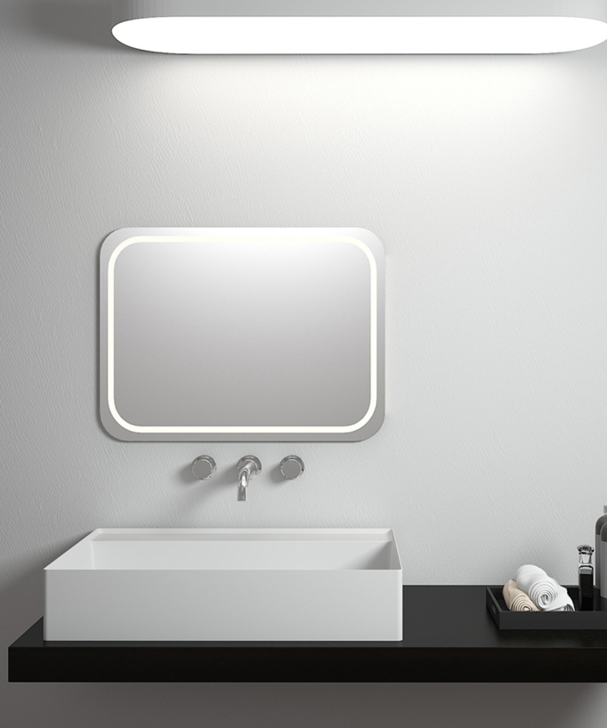 Lavabo da appoggio rettangolare in solid surface - Baraka - small