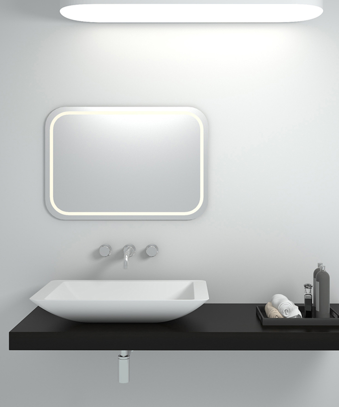 Lavabo rettangolare da appoggio in solid surface Bianco opaco - Niari - small