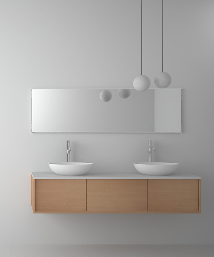 Lavabo ovale da appoggio in solid surface Bianco opaco - Tshikapa - small