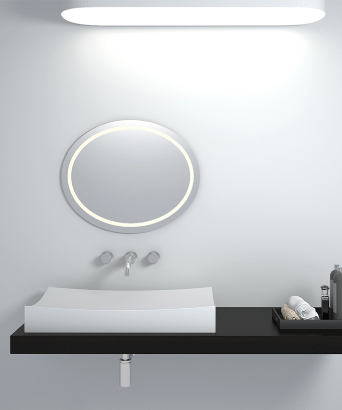 Lavabo rettangolare da appoggio in solid surface Bianco opaco - Owando - small