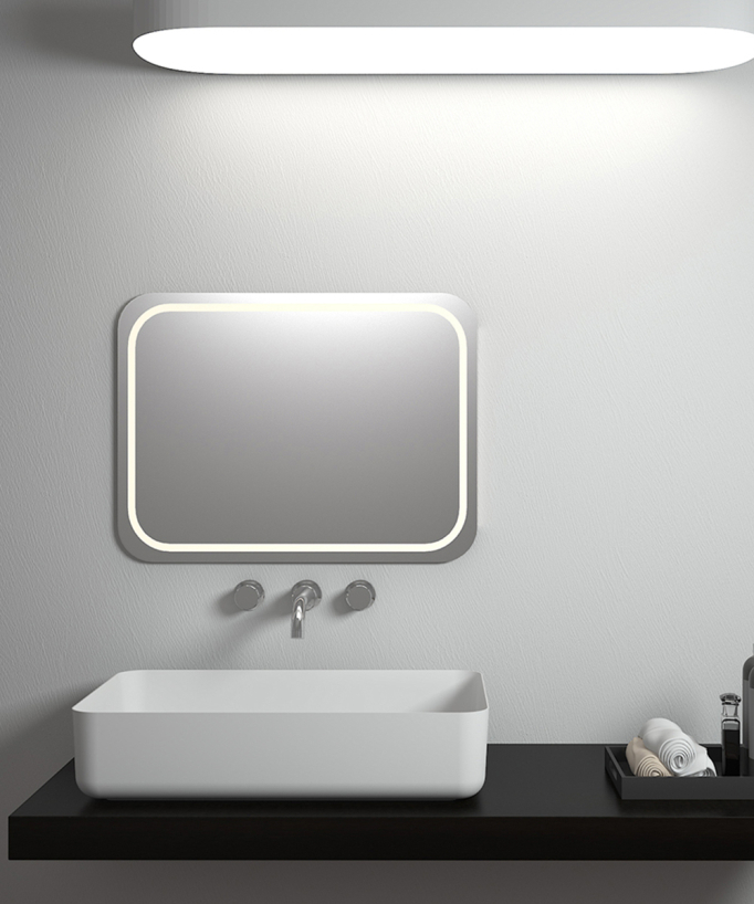 Lavabo rettangolare da appoggio in solid surface Bianco opaco - Kalemie - small