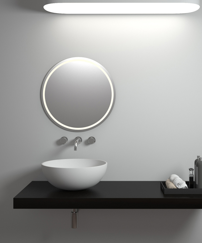 Lavabo rotondo da appoggio in solid surface Bianco opaco - Brazzaville - small