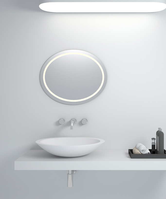 Lavabo rotondo da appoggio in solid surface Bianco opaco - Mossendjo - small