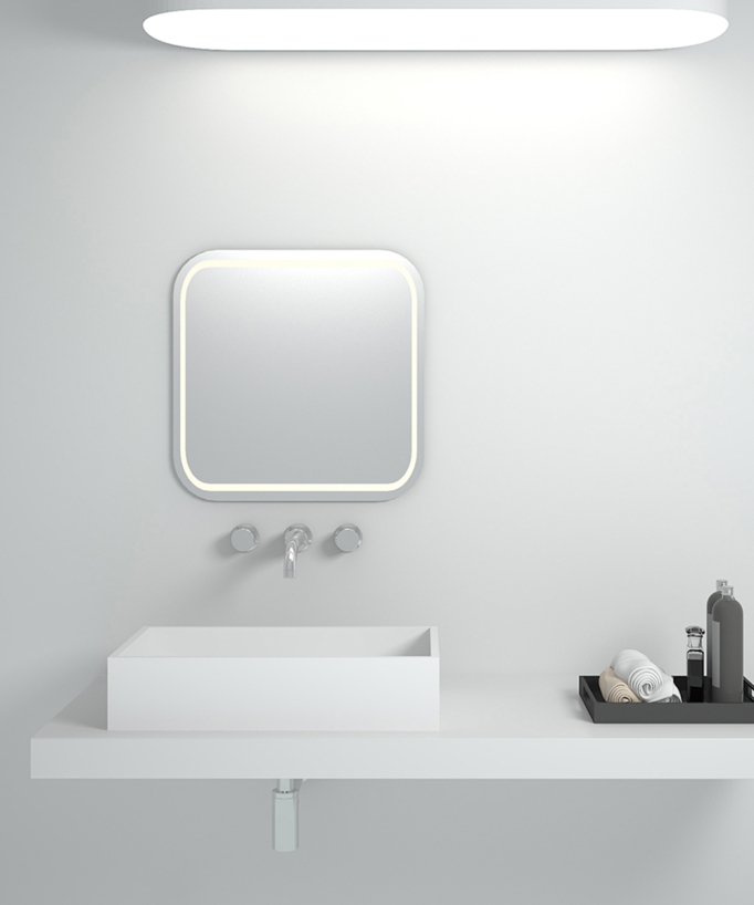 Lavabo rettangolare da appoggio in solid surface Bianco opaco - Shanga - small