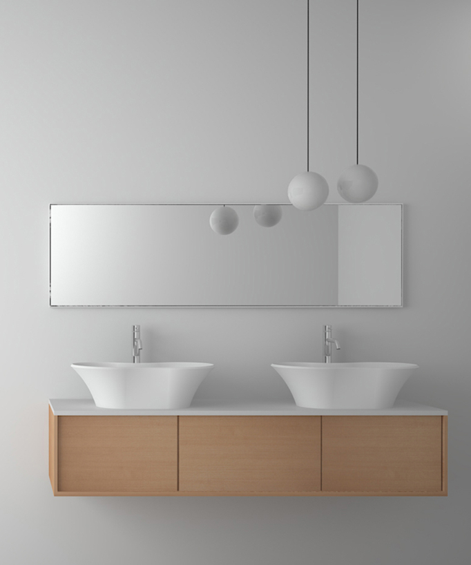 Lavabo ovale da appoggio in solid surface Bianco opaco - Kindu