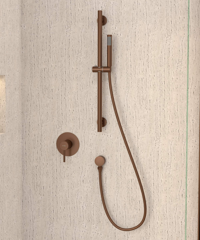 Miscelatore da incasso per doccia con barra e doccetta - Corbeau - small