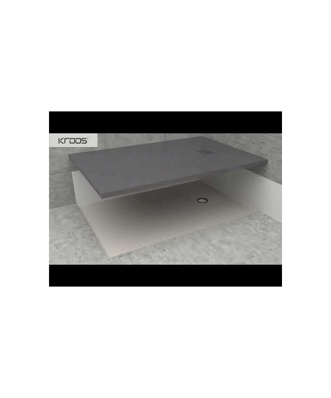 Piatto doccia Grigio 7035, finitura Liscia Stone SMART, griglia colorata