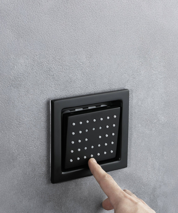 Pacchetto doccia termostatico con 3 getti a LED Nero - 900x300 mm