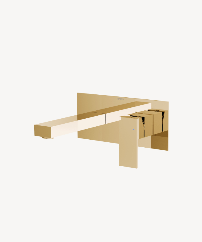 Miscelatore lavabo a parete da incasso dorato - Sirius - small