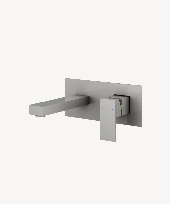 Miscelatore lavabo a parete da incasso nichel spazzolato - Sirius - small