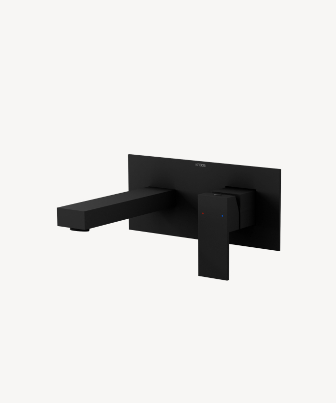 Miscelatore lavabo da incasso a parete nero - Sirius