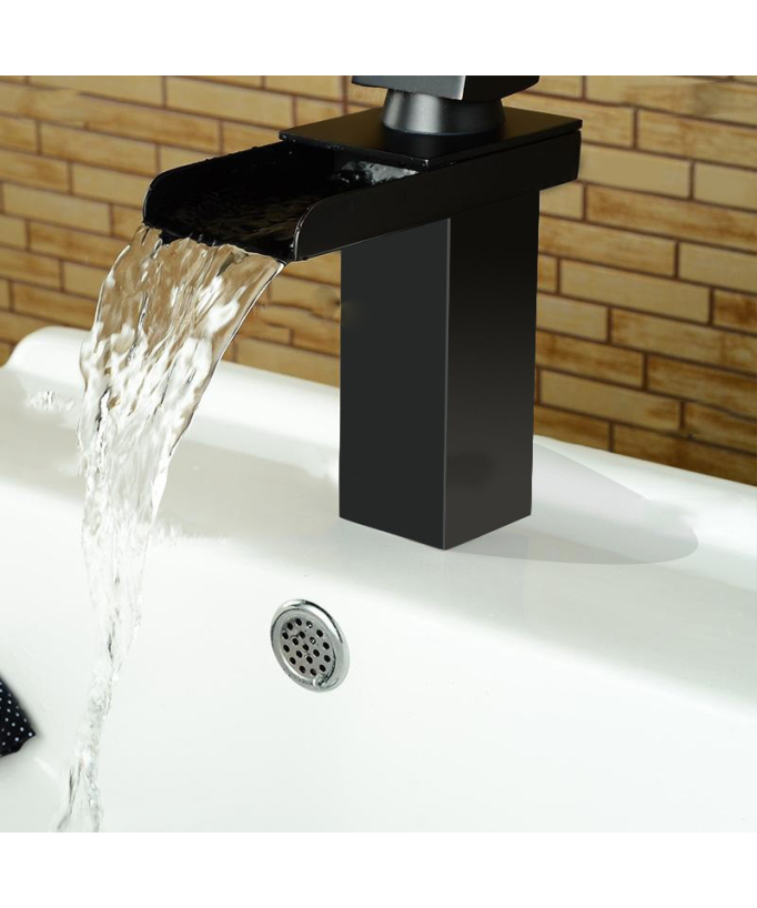 Miscelatore lavabo moderno in ottone massiccio nero