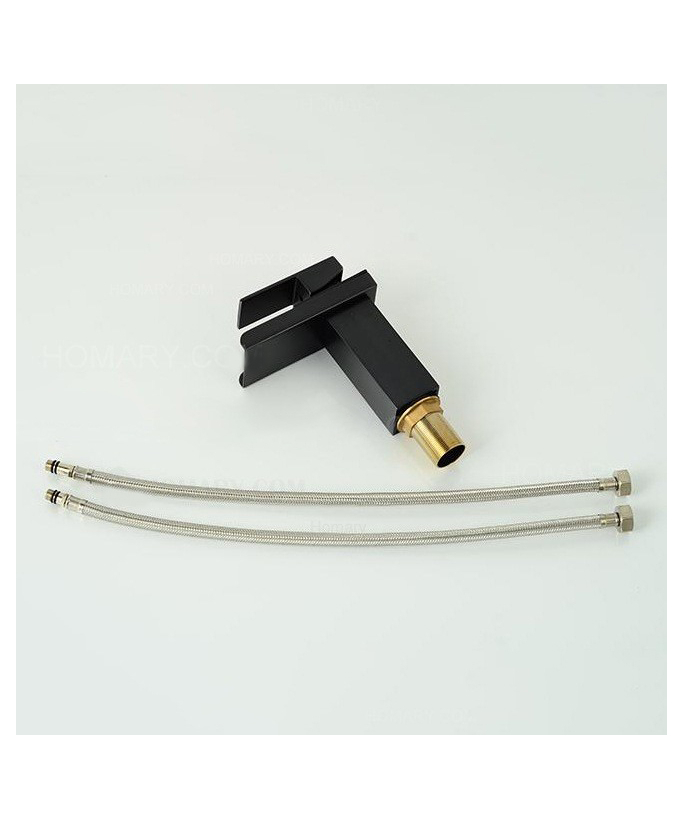 Miscelatore lavabo moderno in ottone massiccio nero