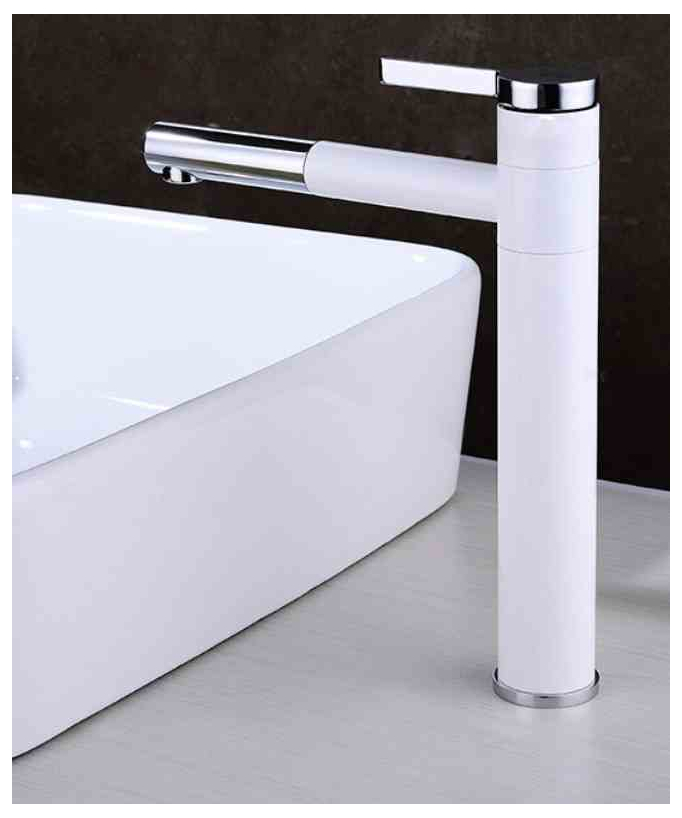 Miscelatore lavabo alto bianco e cromato - Graffias