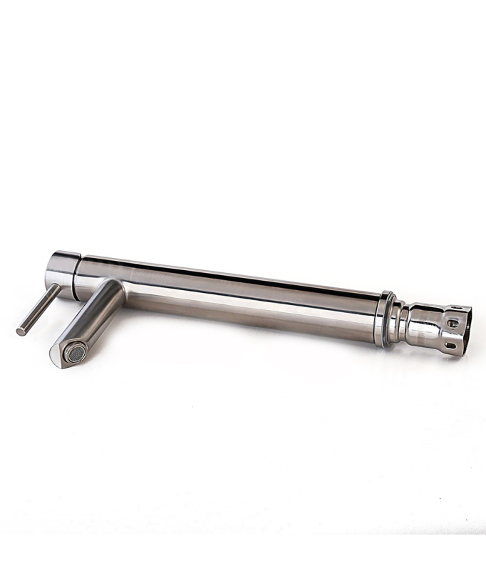 Miscelatore lavabo alto elegante nichel spazzolato