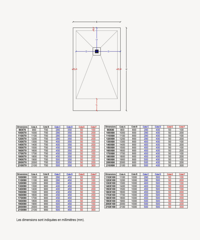 Piatto doccia Marbre Blanc , finitura Liscia Stone 3D, griglia colorata